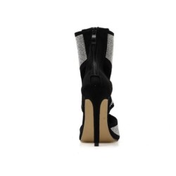 Sexy sandalen met hoge hak - enkellange pumps - uitgehold - met strassteentjes - rits aan de achterkantPumps