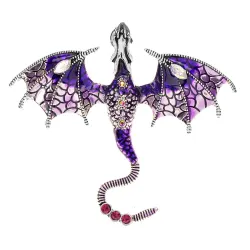 Kristal emaille drakenbrocheBroches