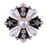 Vintage style cross with pearl / crystals - exclusive broochBrooches