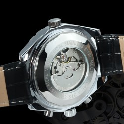 JARAGAR - automatisch mechanisch horloge - 3 sub-wijzerplaten - leren bandHorloges