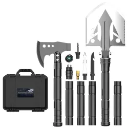 Multifunctionele opvouwbare schop - survival bijl kit - militair - camping - tactisch - zelfverdediging - tuingereedschap - 9...