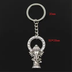 Vintage Ganesha Boeddha olifant - metalen sleutelhangerSleutelhangers