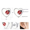 Heart / ladybug earrings - 925 sterling silverEarrings