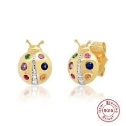 Crystal ladybugs earrings - 925 sterling silverEarrings
