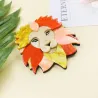 Kleurrijke leeuwenkop - broche van acrylBroches