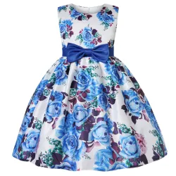 Elegante bloemenjurk - rozen bedrukt - rits - strikClothing