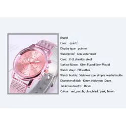 GENEVE - modieus quartz horloge - Romeinse cijfers - leren bandHorloges