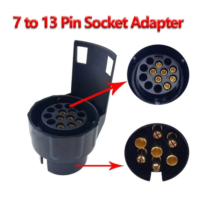 7 naar 13 Pin socket adapter - trailer bedrading connector - waterdicht - 12VDiagnose