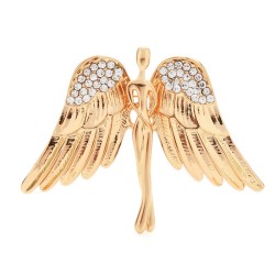 Grote vleugels engel broche - met kristallenBroches