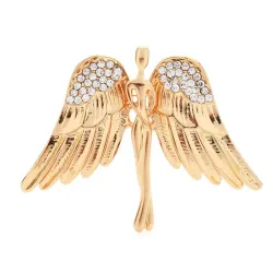 Grote vleugels engel broche - met kristallenBroches
