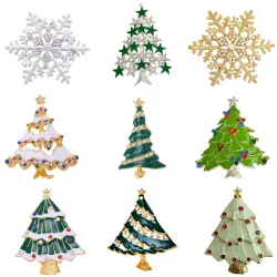 Kleurrijke kerstbroches - kerstboom - sneeuwvlokBroches