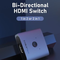 4K HDMI-splitter - 60Hz - 1x2/2x1 adapter - 2 in 1 converterHDMI Switcher