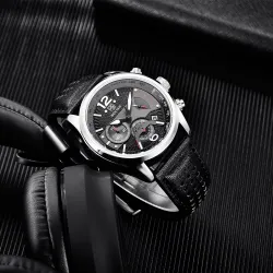 BENYAR - sport quartz horloge - waterdicht - leren bandHorloges