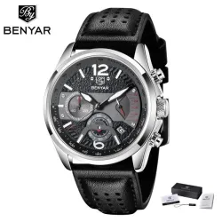 BENYAR - sport quartz horloge - waterdicht - leren bandHorloges