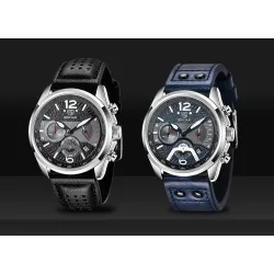 BENYAR - sport quartz horloge - waterdicht - leren bandHorloges