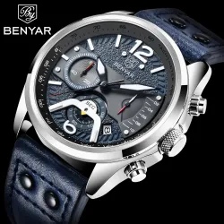 BENYAR - sport quartz horloge - waterdicht - leren bandHorloges