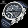 BENYAR - sport quartz horloge - waterdicht - leren bandHorloges