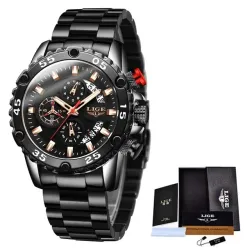 LIGE - sport quartz horloge - lichtgevend - waterdicht - roestvrij staalHorloges