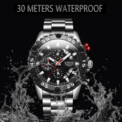 LIGE - sport quartz horloge - lichtgevend - waterdicht - roestvrij staalHorloges