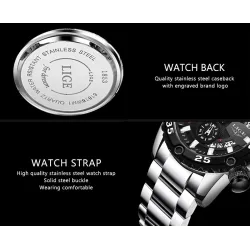 LIGE - sport quartz horloge - lichtgevend - waterdicht - roestvrij staalHorloges
