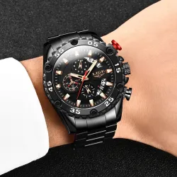 LIGE - sport quartz horloge - lichtgevend - waterdicht - roestvrij staalHorloges