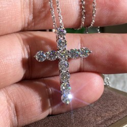 White crystal cross pendant - with necklaceNecklaces