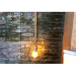 Industrial pipe - vintage wall lamp with hemp ropeWall lights