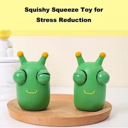 Popping eye - groene worm - knijpspeeltje - speelgoed voor stressverlichtingSpeelgoed