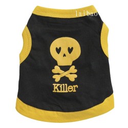 Decoratief vest - voor honden / katten - bedrukt met doodshoofd - KILLER-lettersKatten