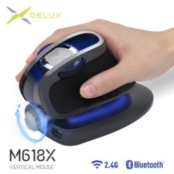 Delux - M618X - draadloze verticale muis - instelbare hoek - BluetoothMuizen