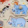 Montessori houten puzzel met handvatten - educatief speelgoedEducatief