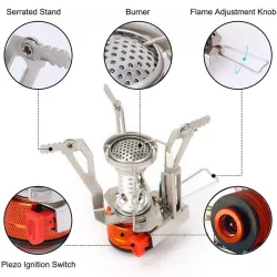 Mini opvouwbaar gasfornuis - campingbranderSurvival gereedschap