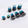 Zwarte drukknopschakelaar LED - waterdicht - vast zelfremmend - 12mm / 16mm / 19mm / 22mm - 5V / 12V / 220VSchakelaars