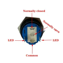 Zwarte drukknopschakelaar LED - waterdicht - vast zelfremmend - 12mm / 16mm / 19mm / 22mm - 5V / 12V / 220VSchakelaars