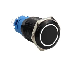 Zwarte drukknopschakelaar LED - waterdicht - vast zelfremmend - 12mm / 16mm / 19mm / 22mm - 5V / 12V / 220VSchakelaars