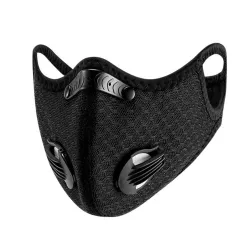 Beschermend gezichtsmasker - wind-/stof-winddicht - PM25 actief koolstoffilter - dubbel luchtventielMondmaskers