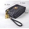 Small clutch bag - triple zipper - wrist strap - dots patternBags