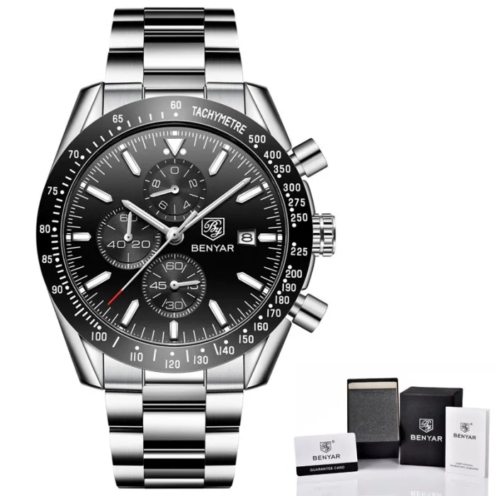 BENYAR - sport quartz horloge - waterdicht - roestvrij staalHorloges