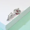 Crystal brooch - red lips / Be Quiet gestureBrooches