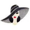 Lady in black hat - broochBrooches