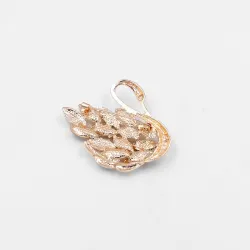 Golden swan brooch - crystals / opalBrooches