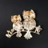 Double owl brooch - opal / crystalsBrooches