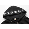 Zwarte hoodie - met rits - punkstijlHoodies & Truien
