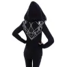 Halloween zwarte hoodie - met rits - witte print in Gothic stijlHoodies & Truien