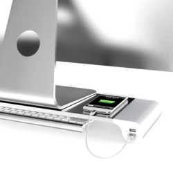 Aluminium monitor / computerstandaard - met 4 USB-poortenStands