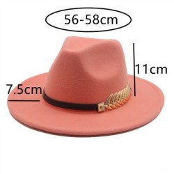Elegant felt hat - with a decorative belt / golden leafHats & Caps