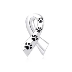 Ribbon shaped brooch - pet paw printBrooches