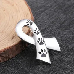 Broche in de vorm van een lint - pootafdruk van huisdierenBroches