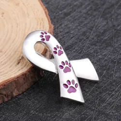 Broche in de vorm van een lint - pootafdruk van huisdierenBroches