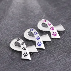 Broche in de vorm van een lint - pootafdruk van huisdierenBroches